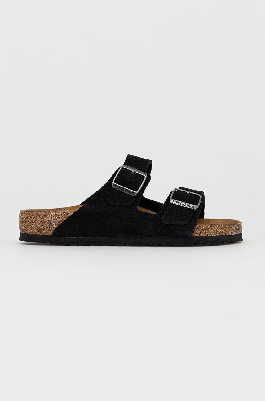 Birkenstock Кожени чехли Arizona мъжки в черно - Pepit.bg