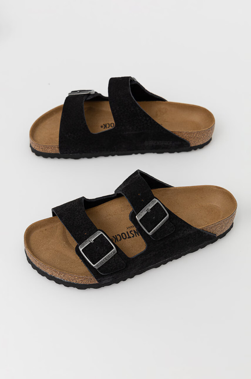 Birkenstock Кожени чехли Arizona мъжки в черно - Pepit.bg