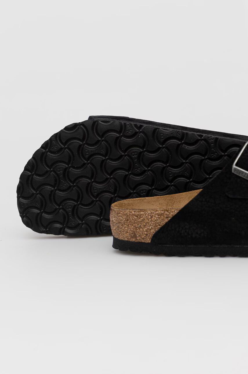 Birkenstock Кожени чехли Arizona мъжки в черно - Pepit.bg