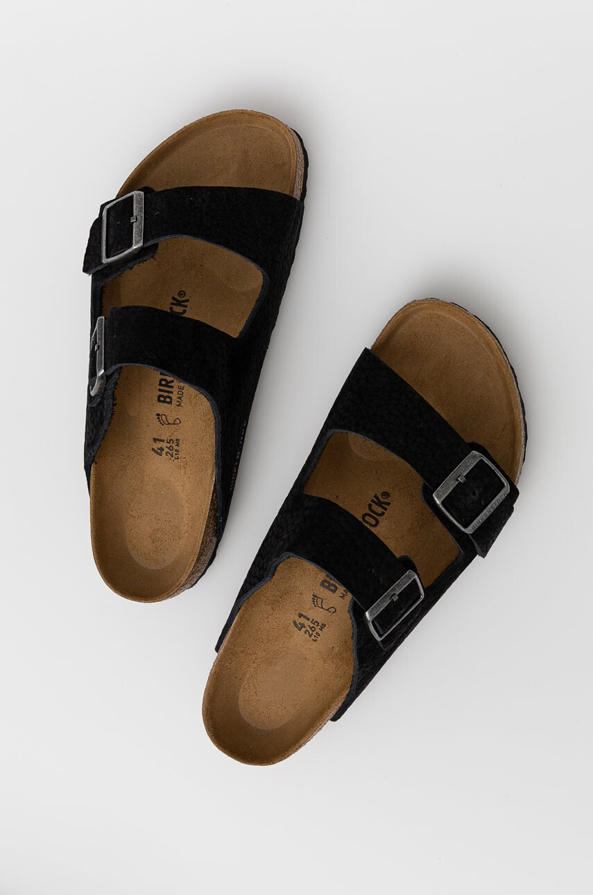 Birkenstock Кожени чехли Arizona мъжки в черно - Pepit.bg