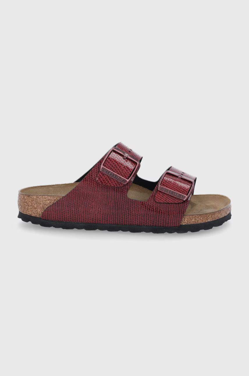 Birkenstock Кожени чехли дамски в кафяво - Pepit.bg