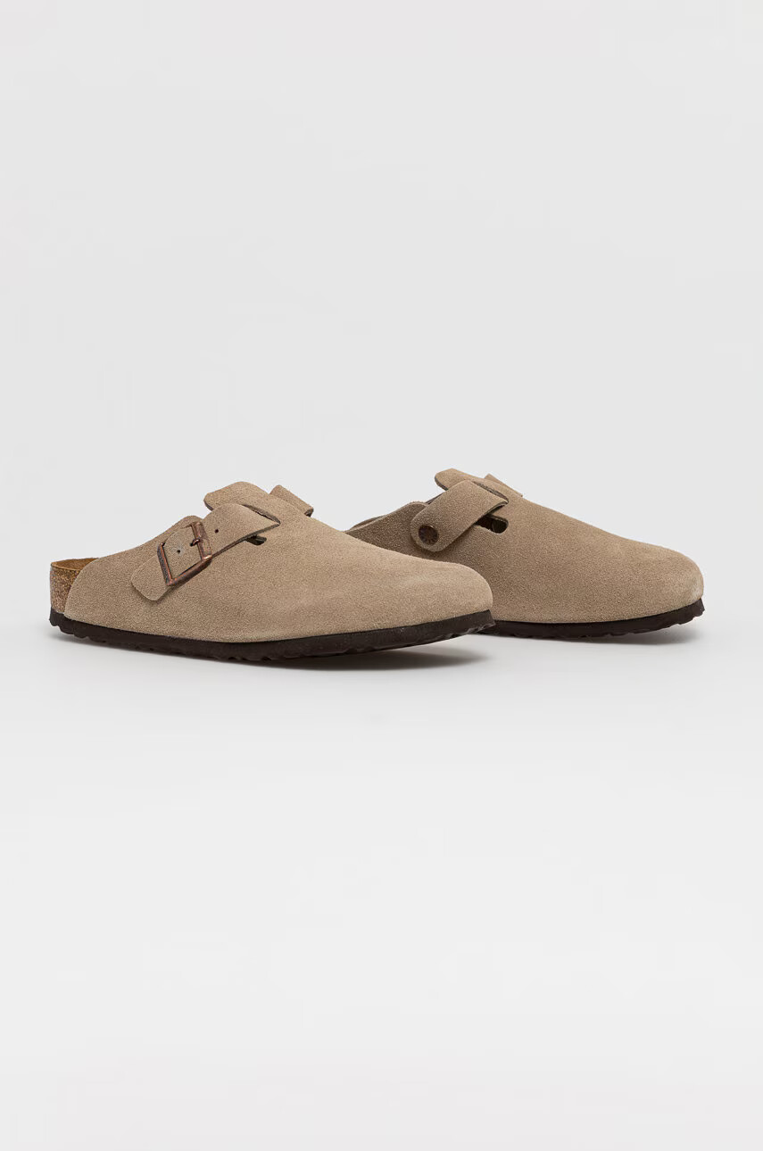 Birkenstock Кожени чехли мъжки в бежово - Pepit.bg