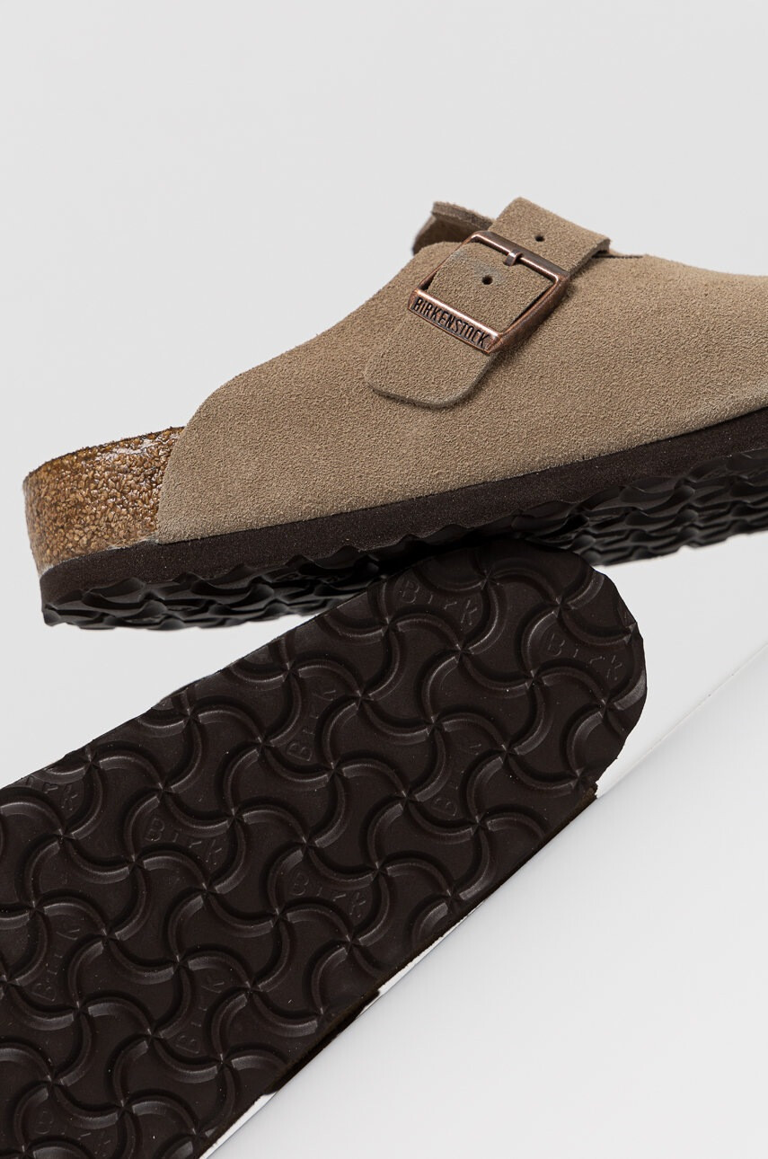 Birkenstock Кожени чехли мъжки в бежово - Pepit.bg