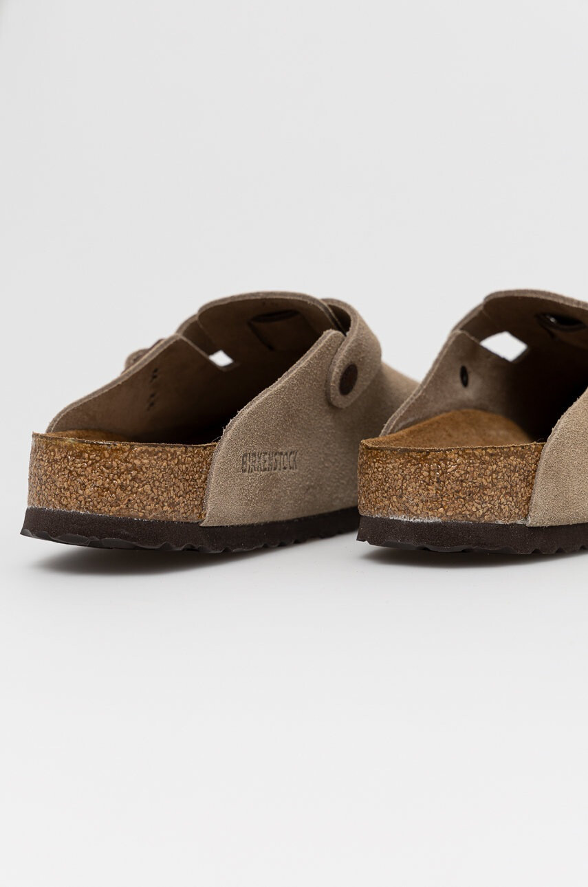 Birkenstock Кожени чехли мъжки в бежово - Pepit.bg