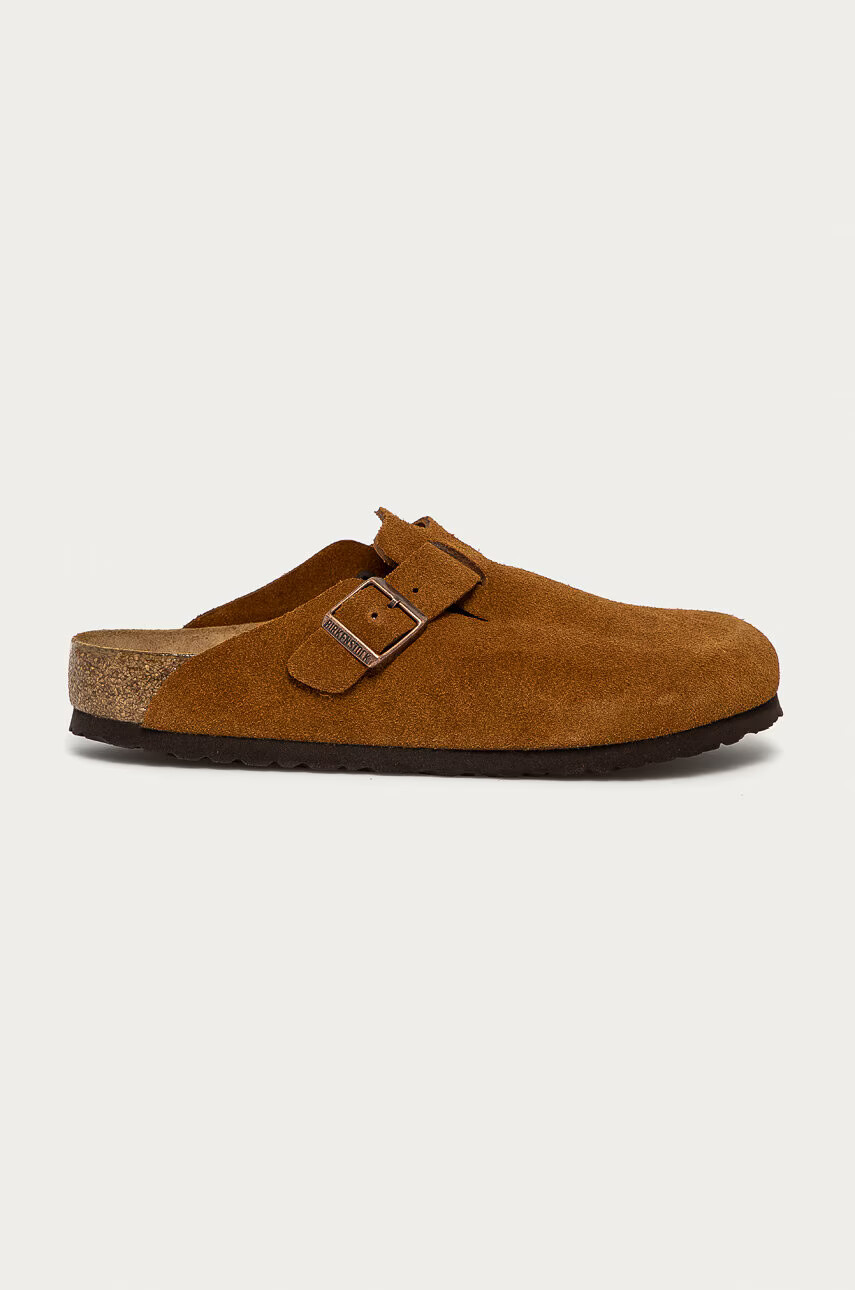 Birkenstock Кожени чехли мъжки в кафяво - Pepit.bg