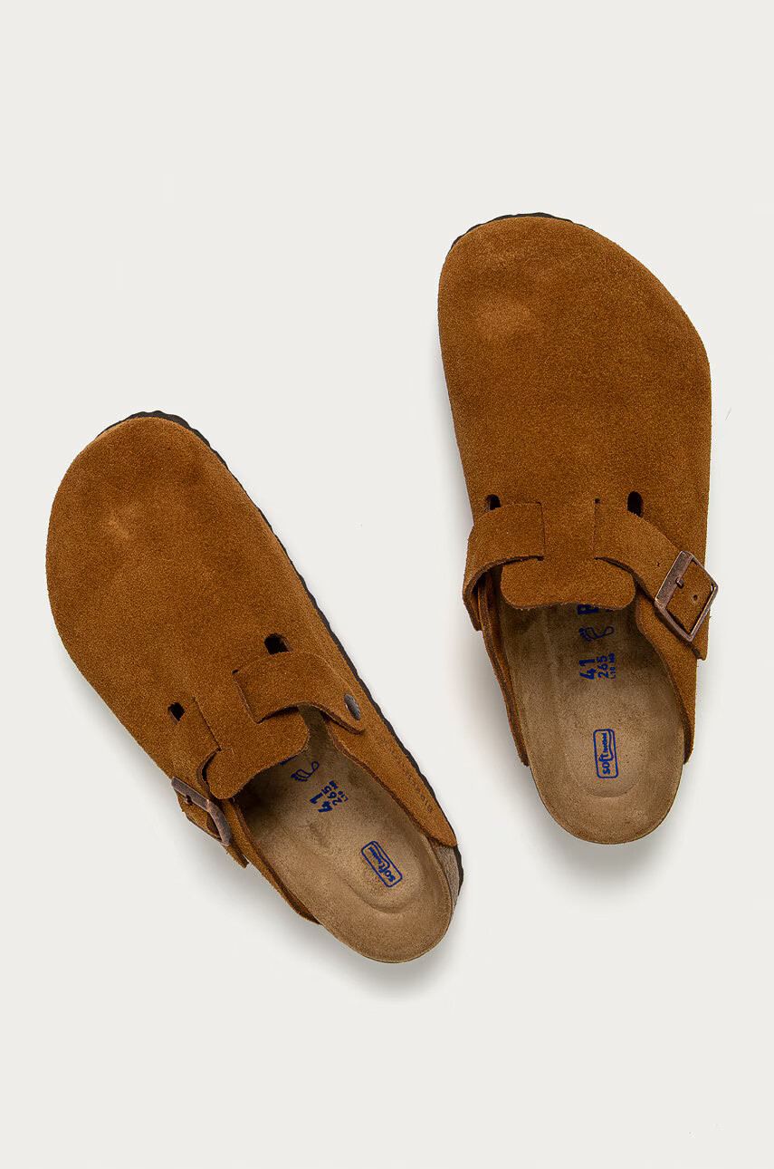 Birkenstock Кожени чехли мъжки в кафяво - Pepit.bg