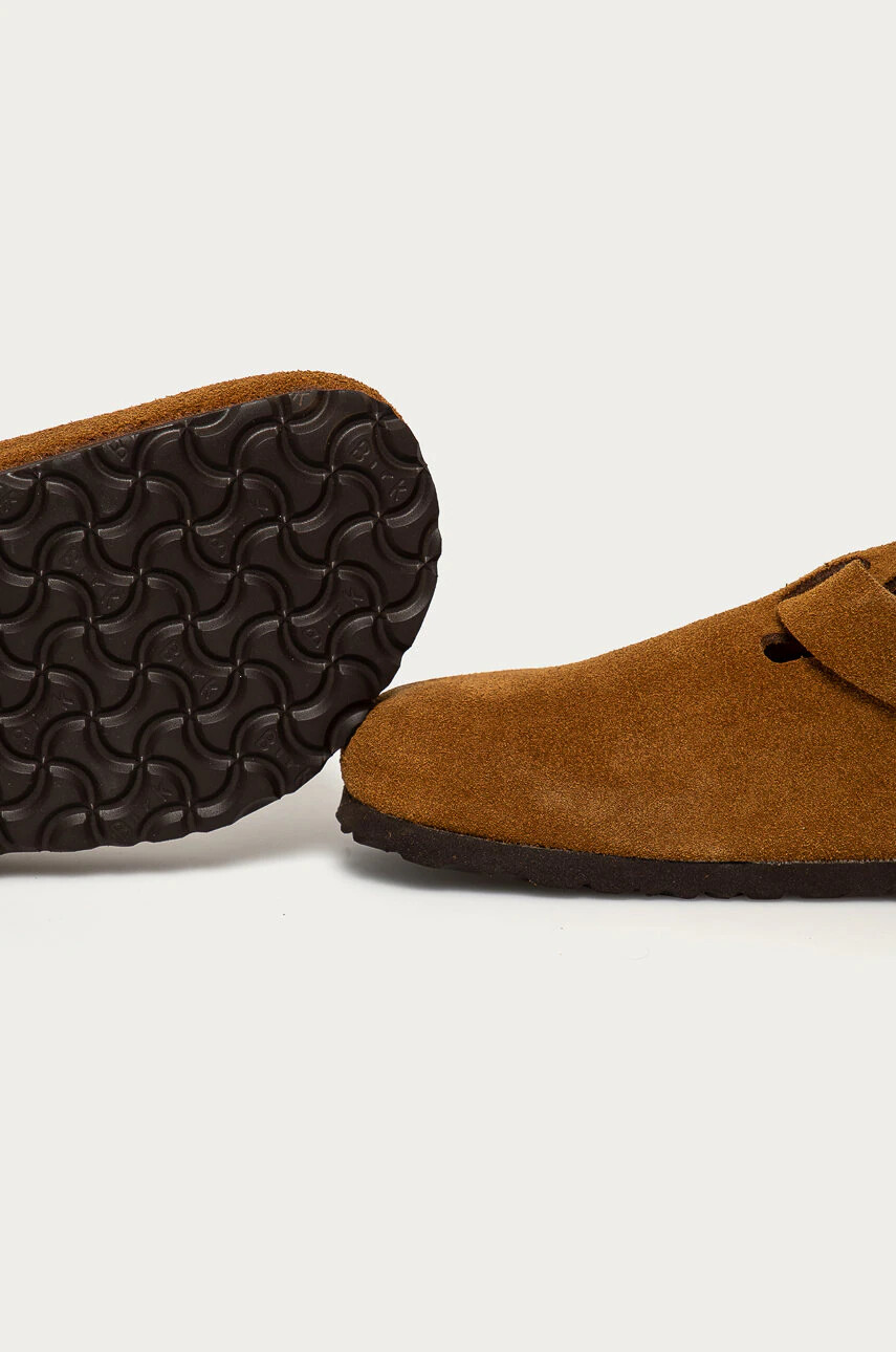 Birkenstock Кожени чехли мъжки в кафяво - Pepit.bg