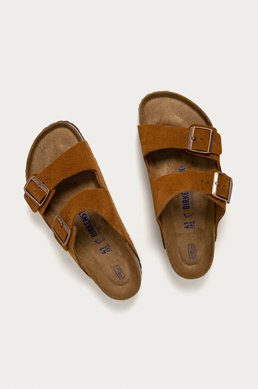Birkenstock Кожени чехли в тъмносиньо - Pepit.bg