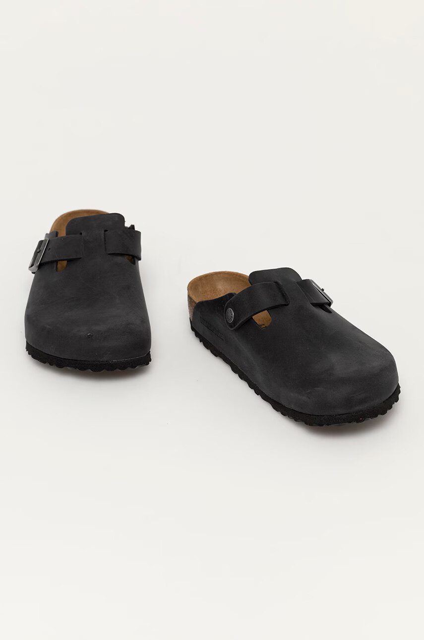 Birkenstock Велурени чехли Boston SFB в черно 59461 - Pepit.bg