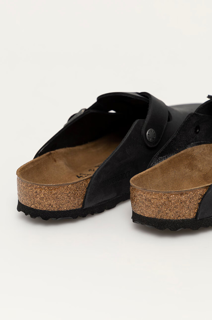 Birkenstock Велурени чехли Boston SFB в черно 59461 - Pepit.bg