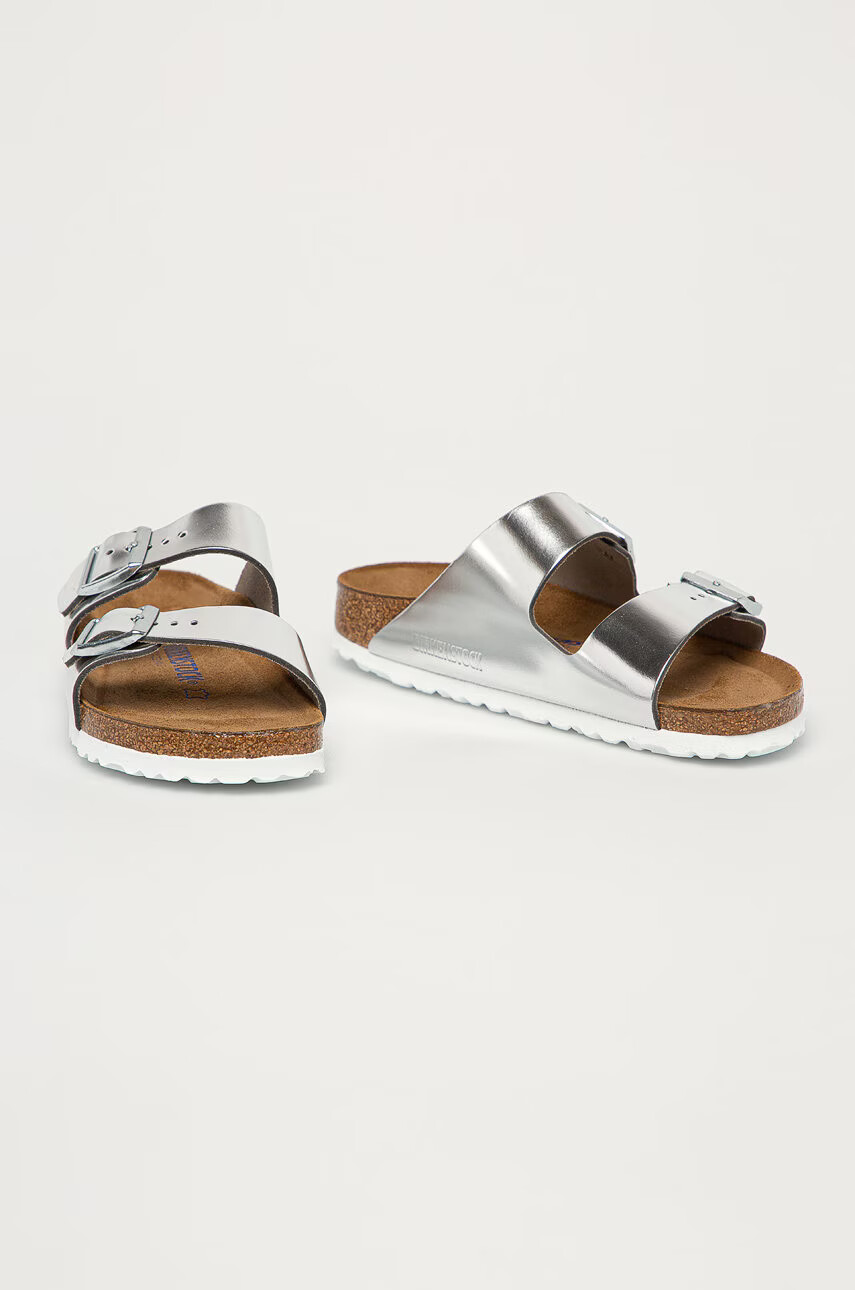 Birkenstock Кожени чехли Arizona SFB в сребристо 1005961 - Pepit.bg