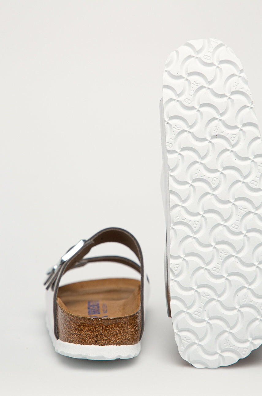 Birkenstock Кожени чехли Arizona SFB в сребристо 1005961 - Pepit.bg