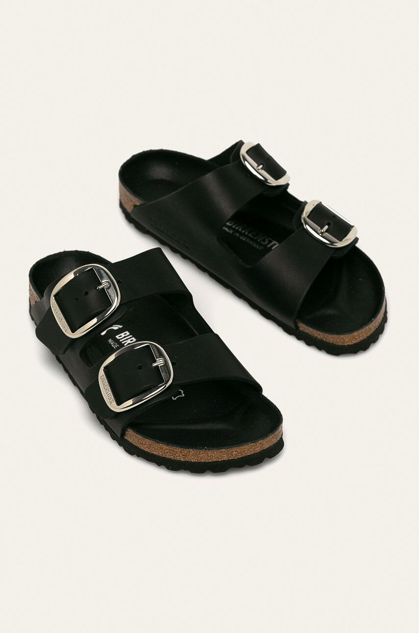 Birkenstock Кожени чехли в черно - Pepit.bg