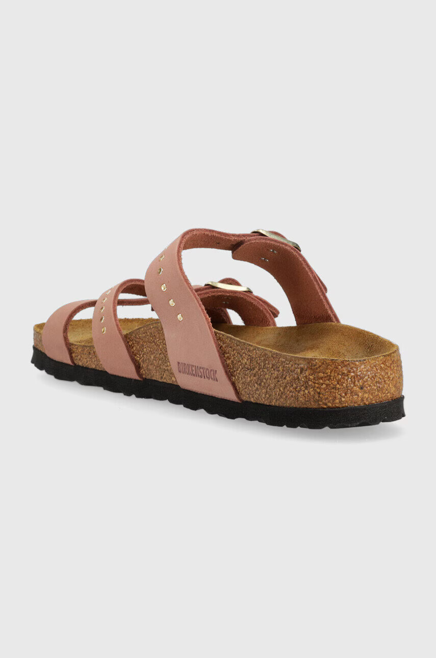 Birkenstock Кожени чехли Franca Injected Rivets SFB в розово 1024261 - Pepit.bg