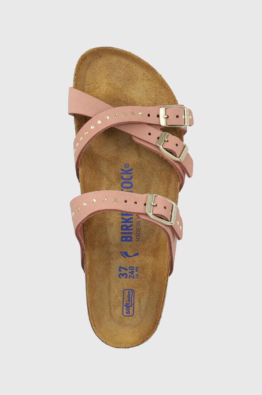 Birkenstock Кожени чехли Franca Injected Rivets SFB в розово 1024261 - Pepit.bg