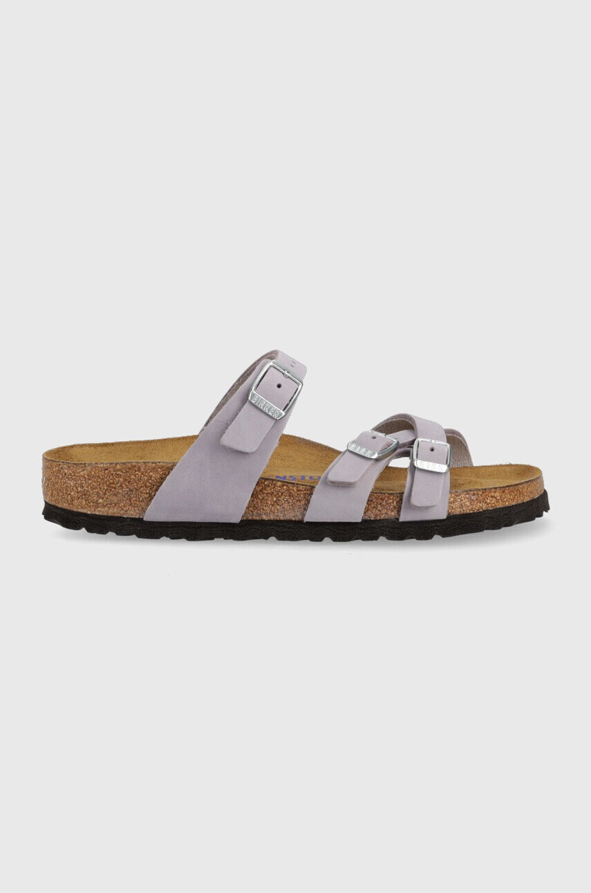 Birkenstock Кожени чехли Franca SFB в лилаво 1024270 - Pepit.bg