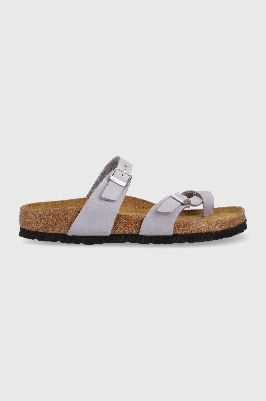 Birkenstock Кожени чехли Mayari SFB в лилаво 1024006 - Pepit.bg