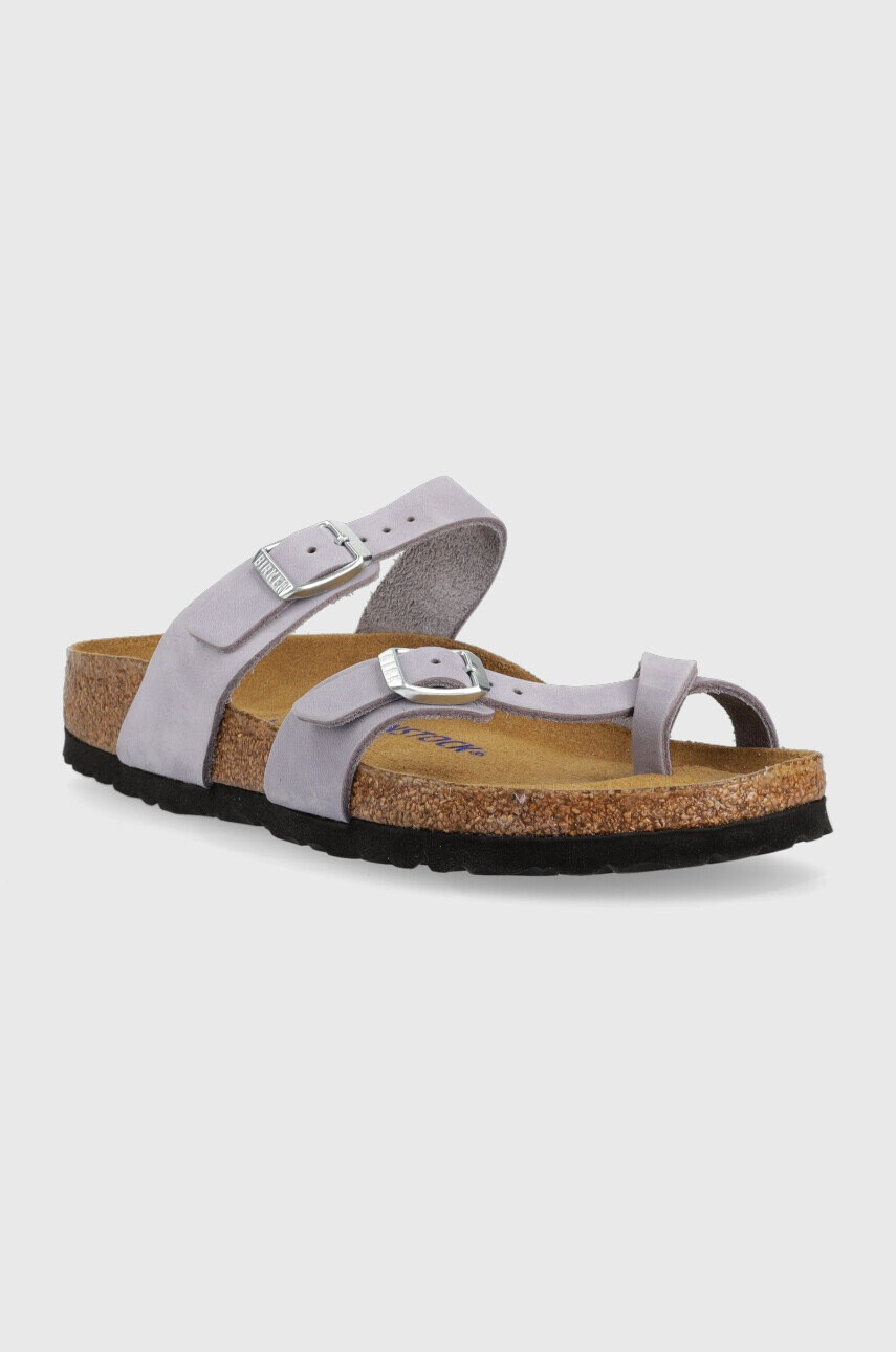 Birkenstock Кожени чехли Mayari SFB в лилаво 1024006 - Pepit.bg