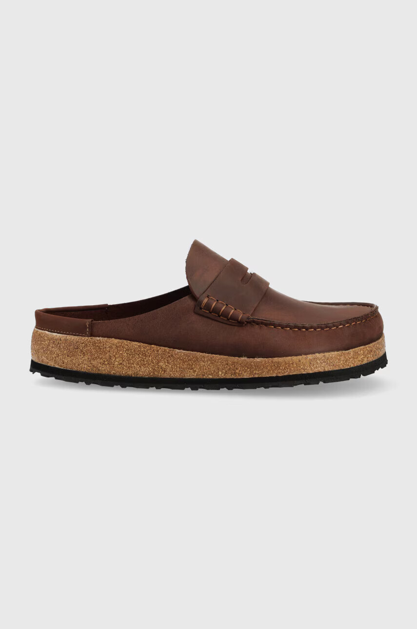 Birkenstock Кожени чехли Naples в кафяво 1025033 - Pepit.bg