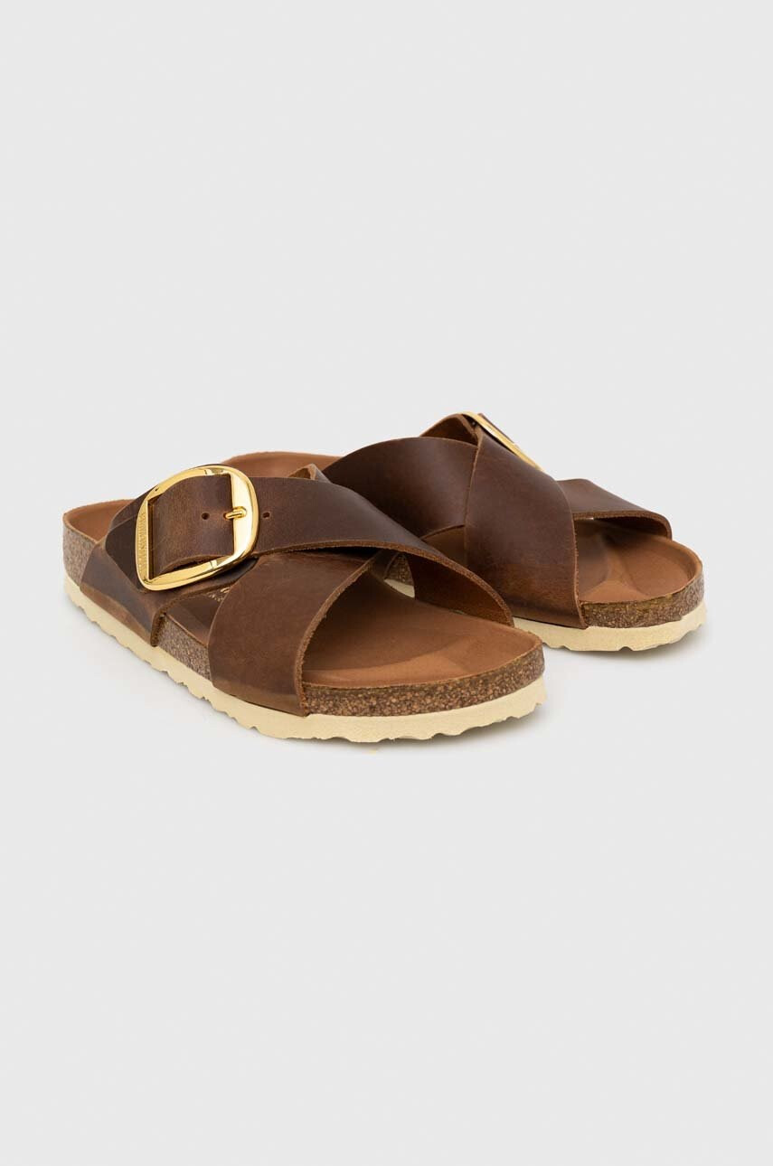 Birkenstock Кожени чехли Siena Big Buckle в кафяво 1020165 - Pepit.bg