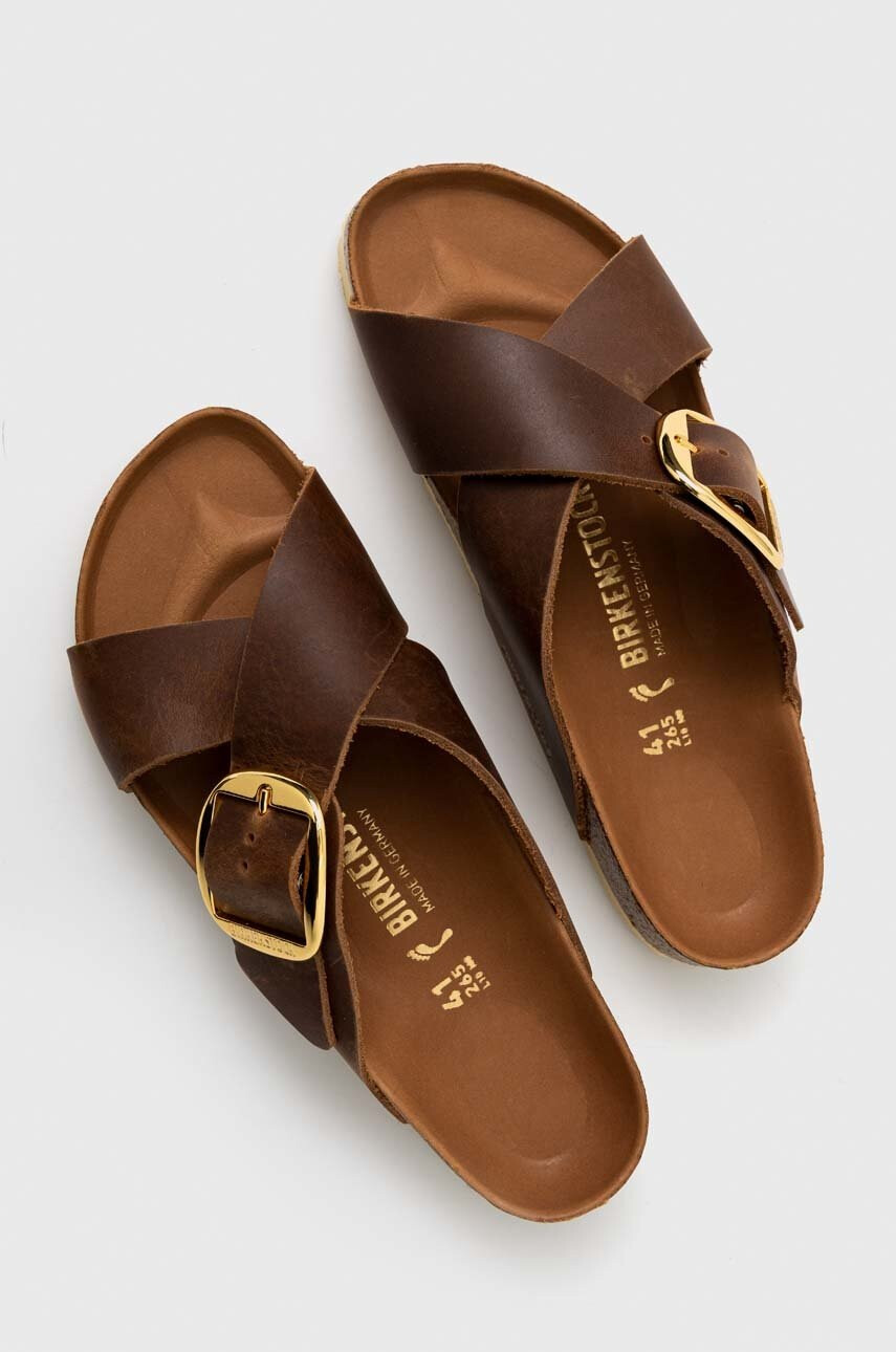 Birkenstock Кожени чехли Siena Big Buckle в кафяво 1020165 - Pepit.bg