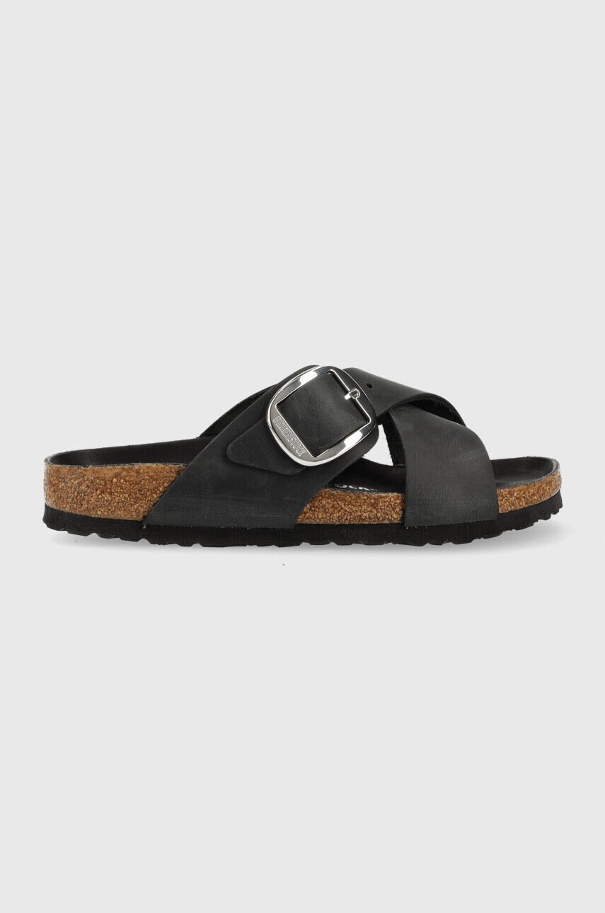 Birkenstock Кожени чехли Siena Big Buckle в черно 1020156 - Pepit.bg