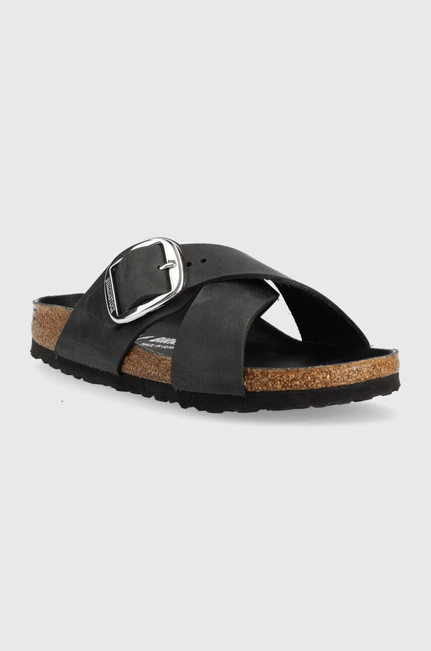 Birkenstock Кожени чехли Siena Big Buckle в черно 1020156 - Pepit.bg