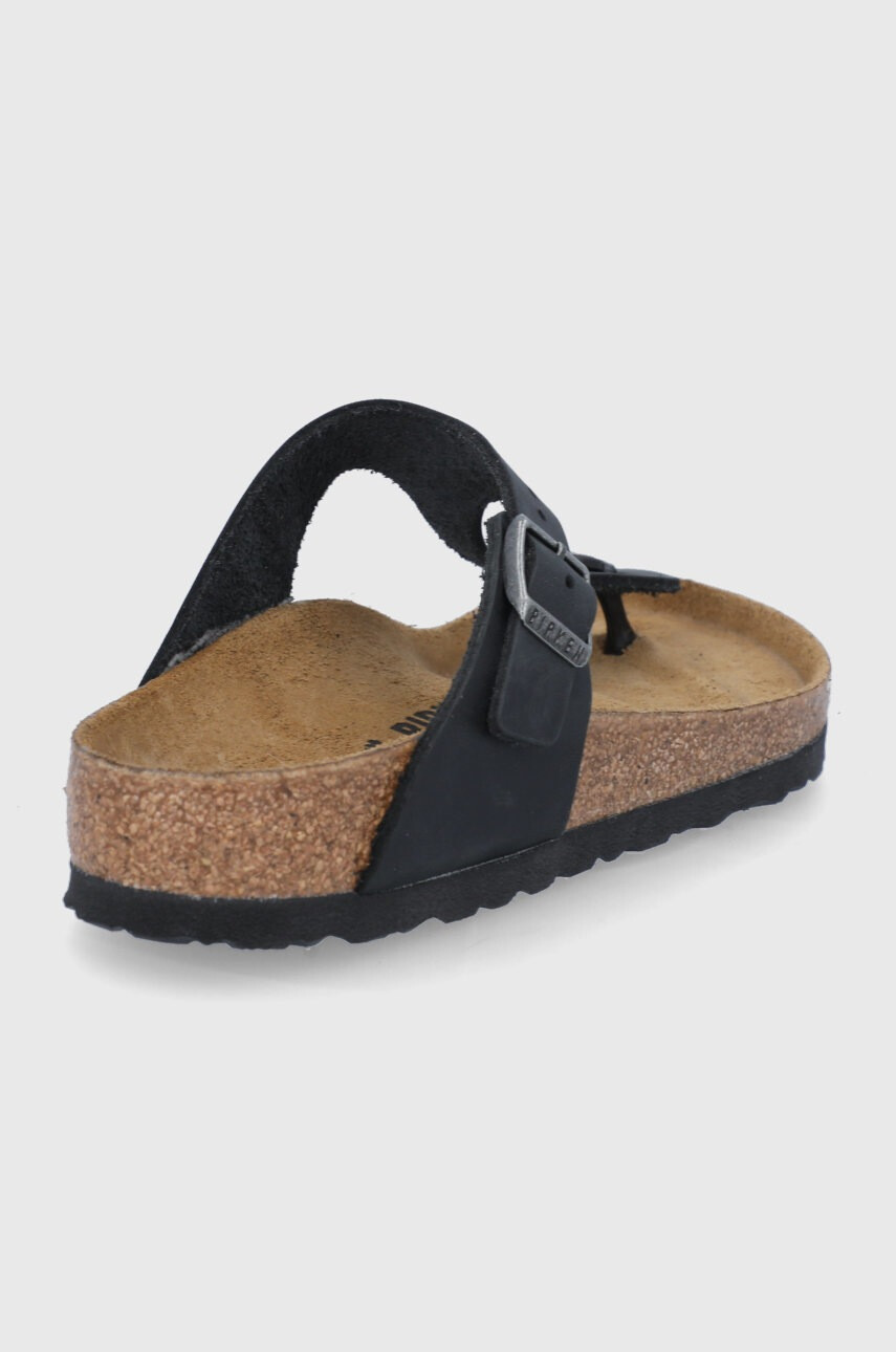 Birkenstock Кожени джапанки Gizeh в черно - Pepit.bg