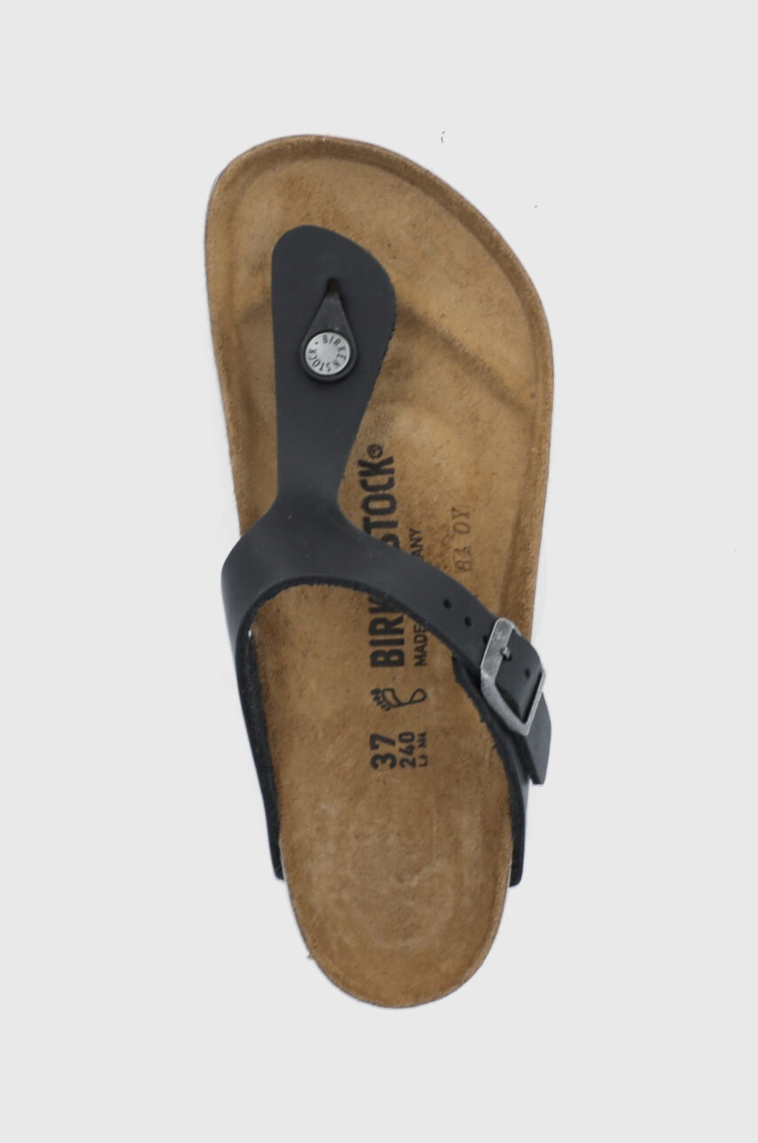 Birkenstock Кожени джапанки Gizeh в черно - Pepit.bg