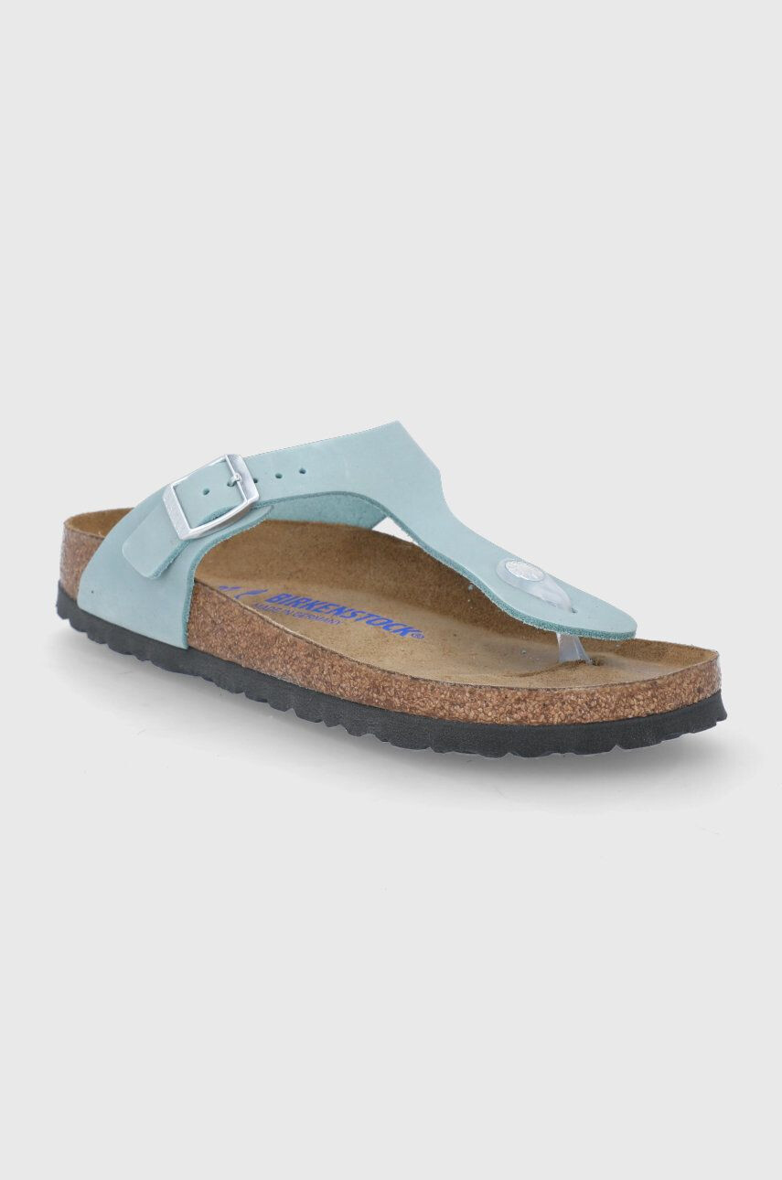 Birkenstock Кожени джапанки Gizeh дамски с равна подметка - Pepit.bg