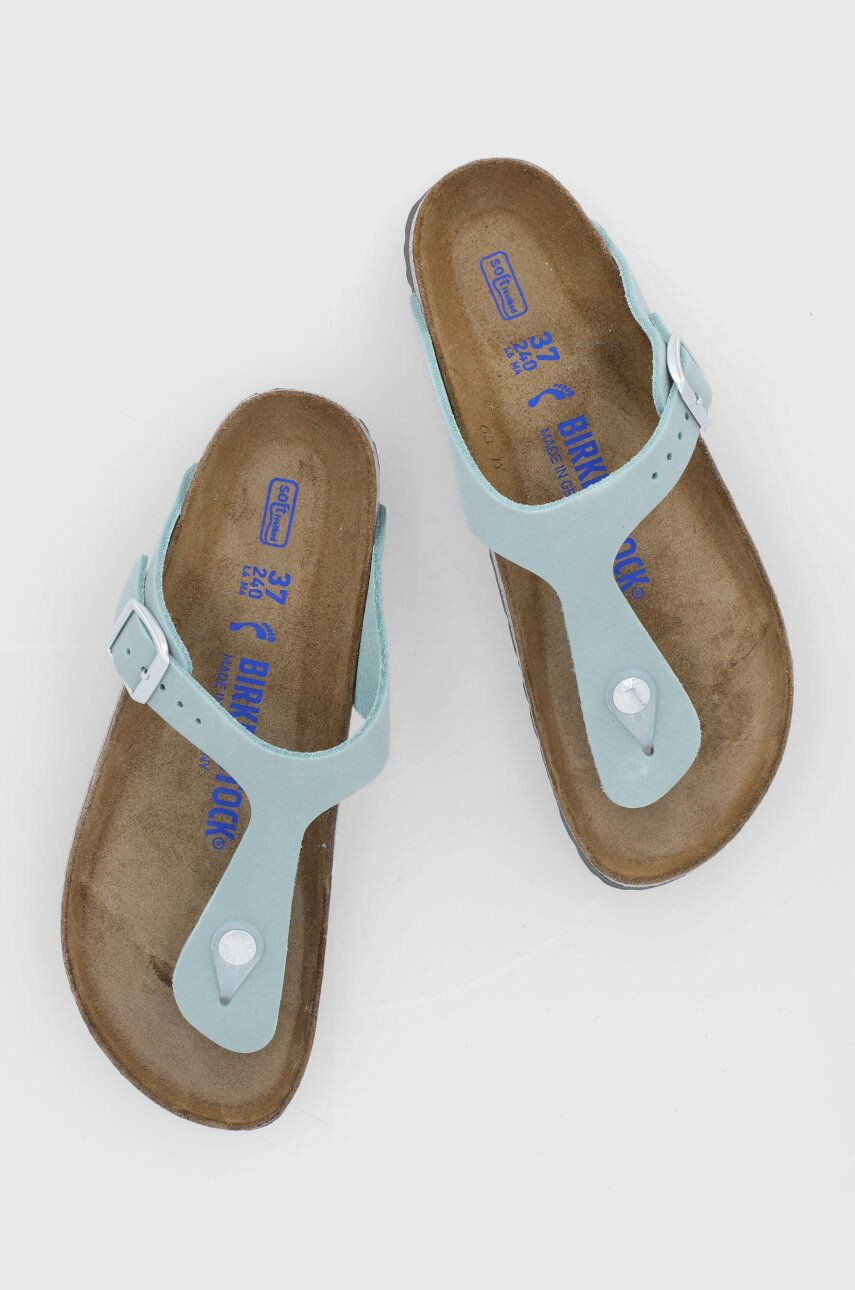 Birkenstock Кожени джапанки Gizeh дамски с равна подметка - Pepit.bg