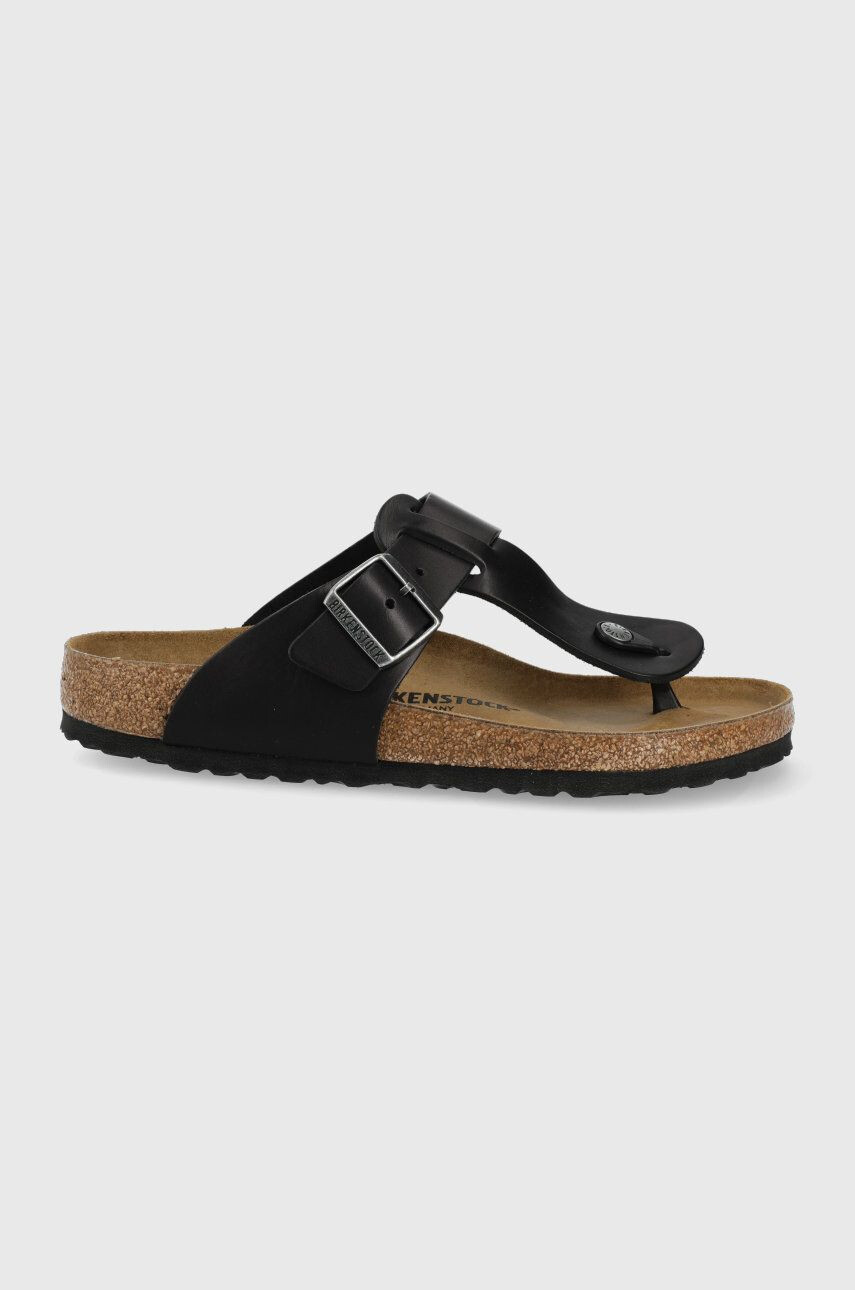 Birkenstock Кожени джапанки Medina мъжки в черно - Pepit.bg