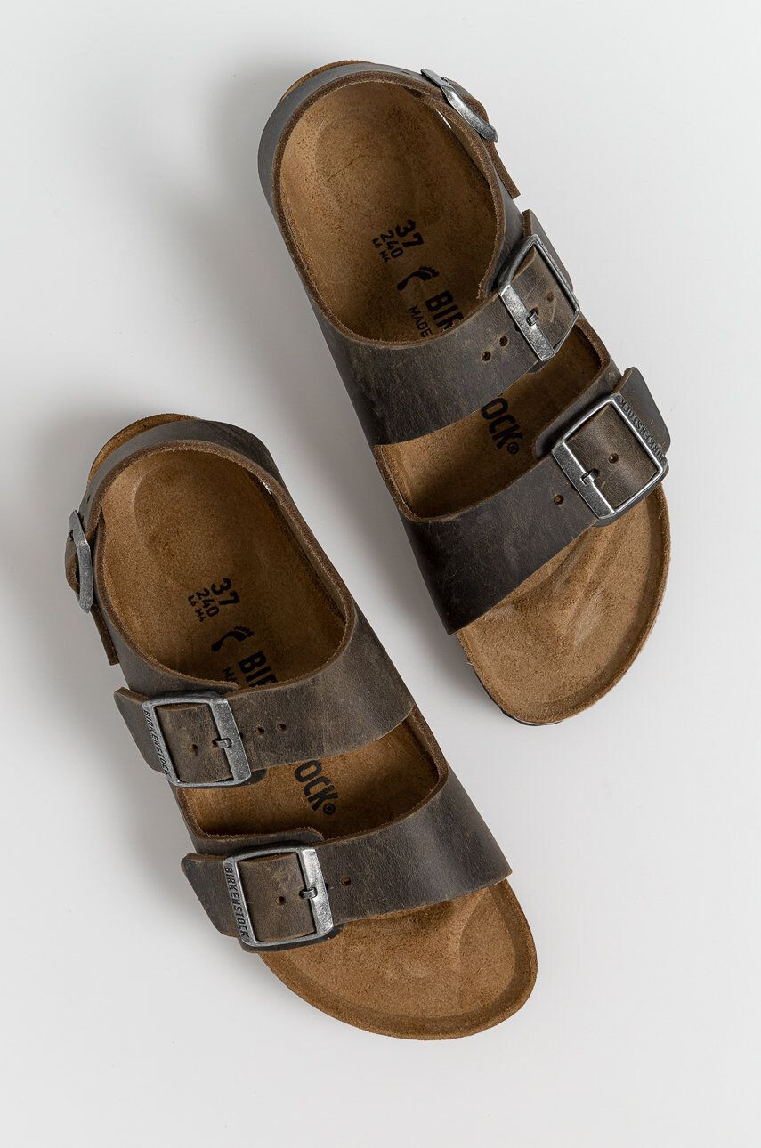 Birkenstock Кожени сандали дамски в зелено - Pepit.bg