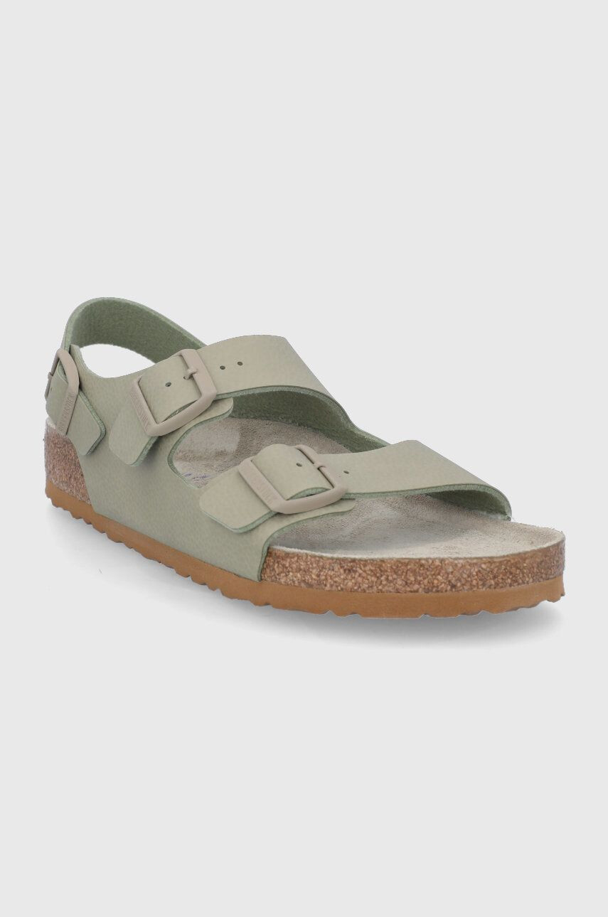 Birkenstock Кожени сандали Milano мъжки в зелено - Pepit.bg