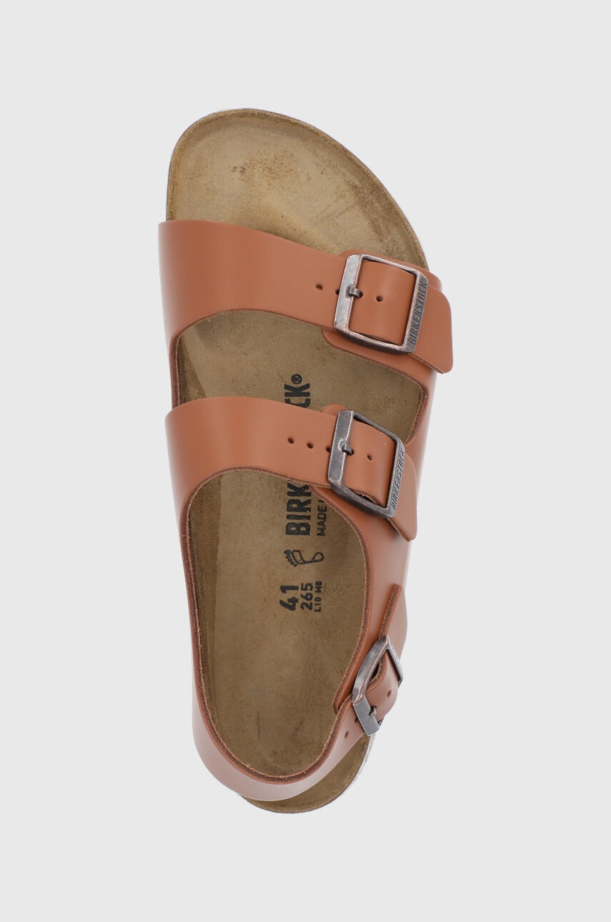 Birkenstock Кожени сандали Milano мъжки в кафяво - Pepit.bg
