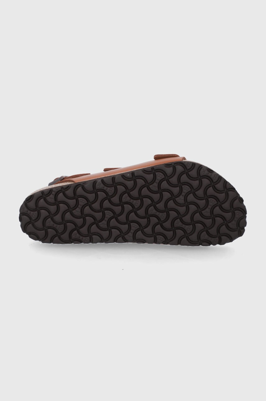 Birkenstock Кожени сандали Milano мъжки в кафяво - Pepit.bg