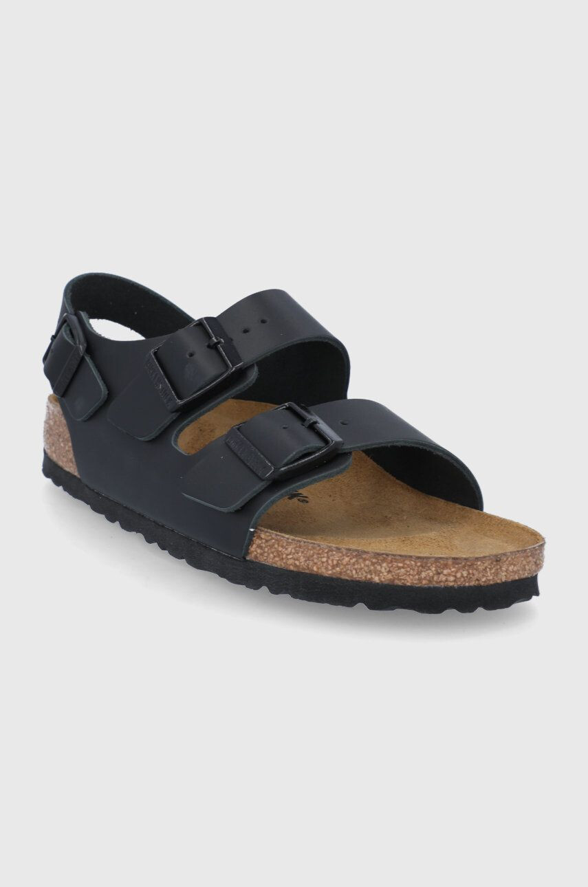 Birkenstock Кожени сандали Milano дамски в черно - Pepit.bg