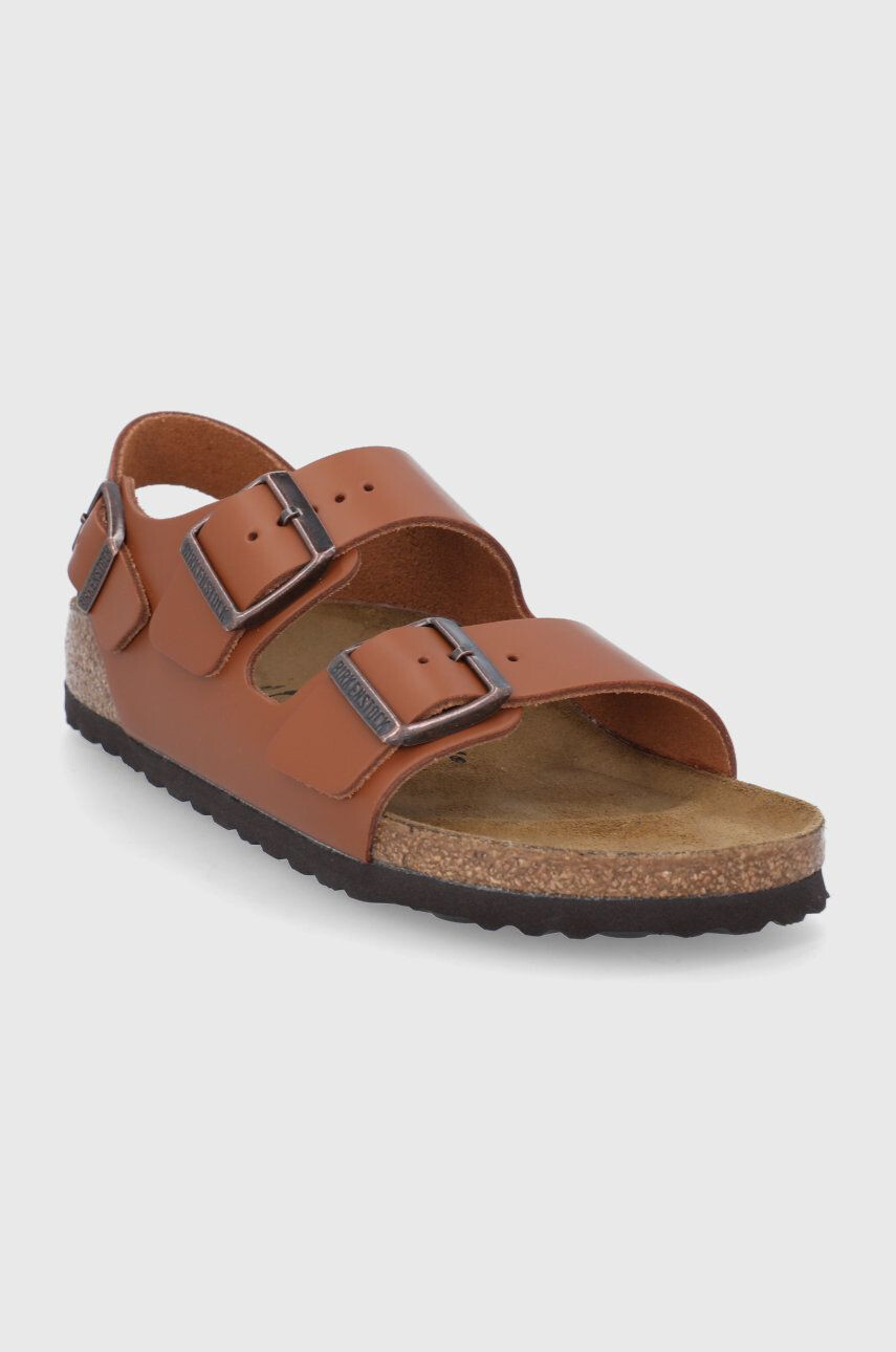 Birkenstock Кожени сандали Milano дамски в кафяво - Pepit.bg