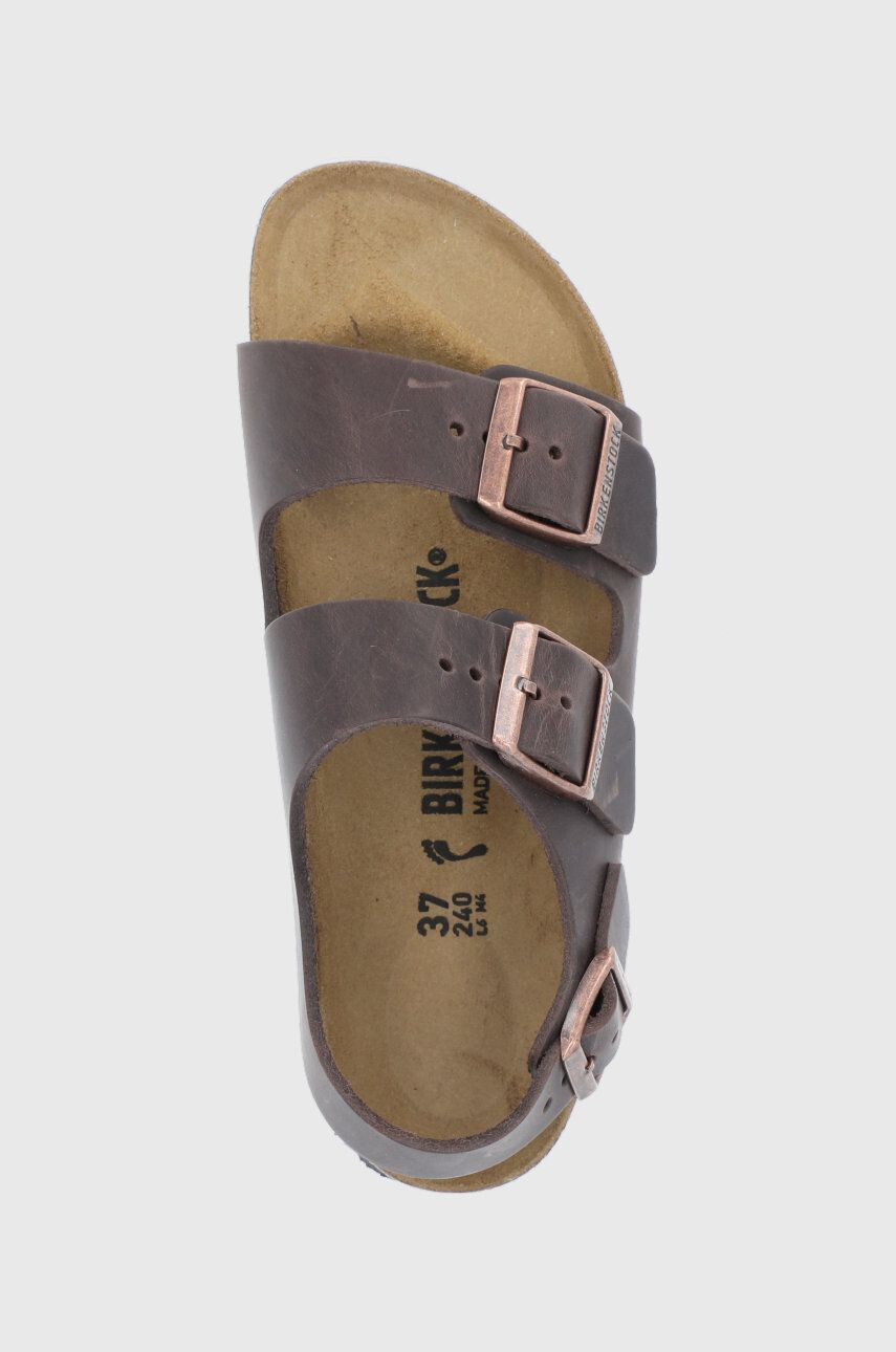 Birkenstock Кожени сандали Milano дамски в кафяво - Pepit.bg