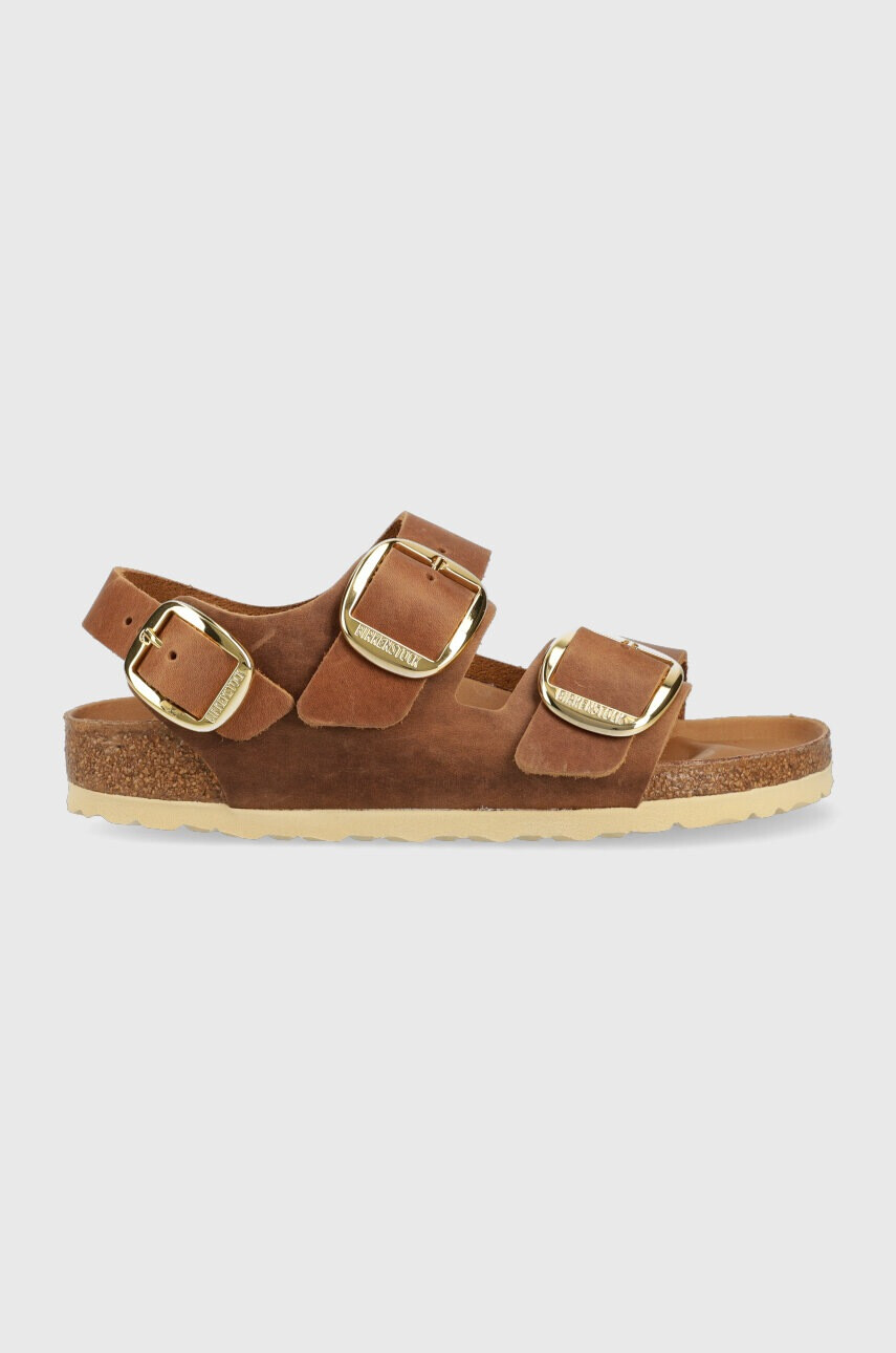 Birkenstock Кожени сандали Milano Big Buckle в кафяво 1024067 - Pepit.bg