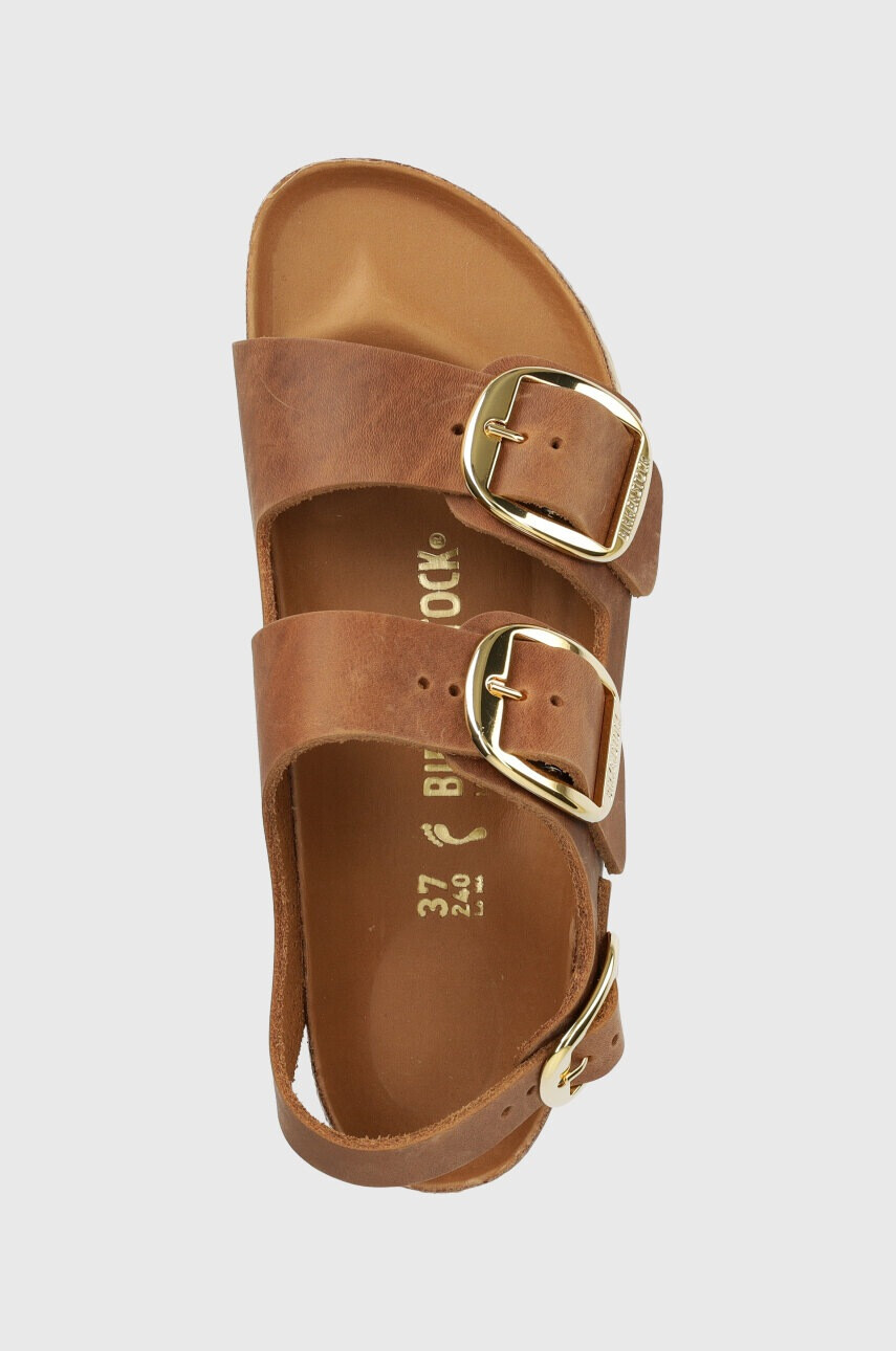 Birkenstock Кожени сандали Milano Big Buckle в кафяво 1024067 - Pepit.bg