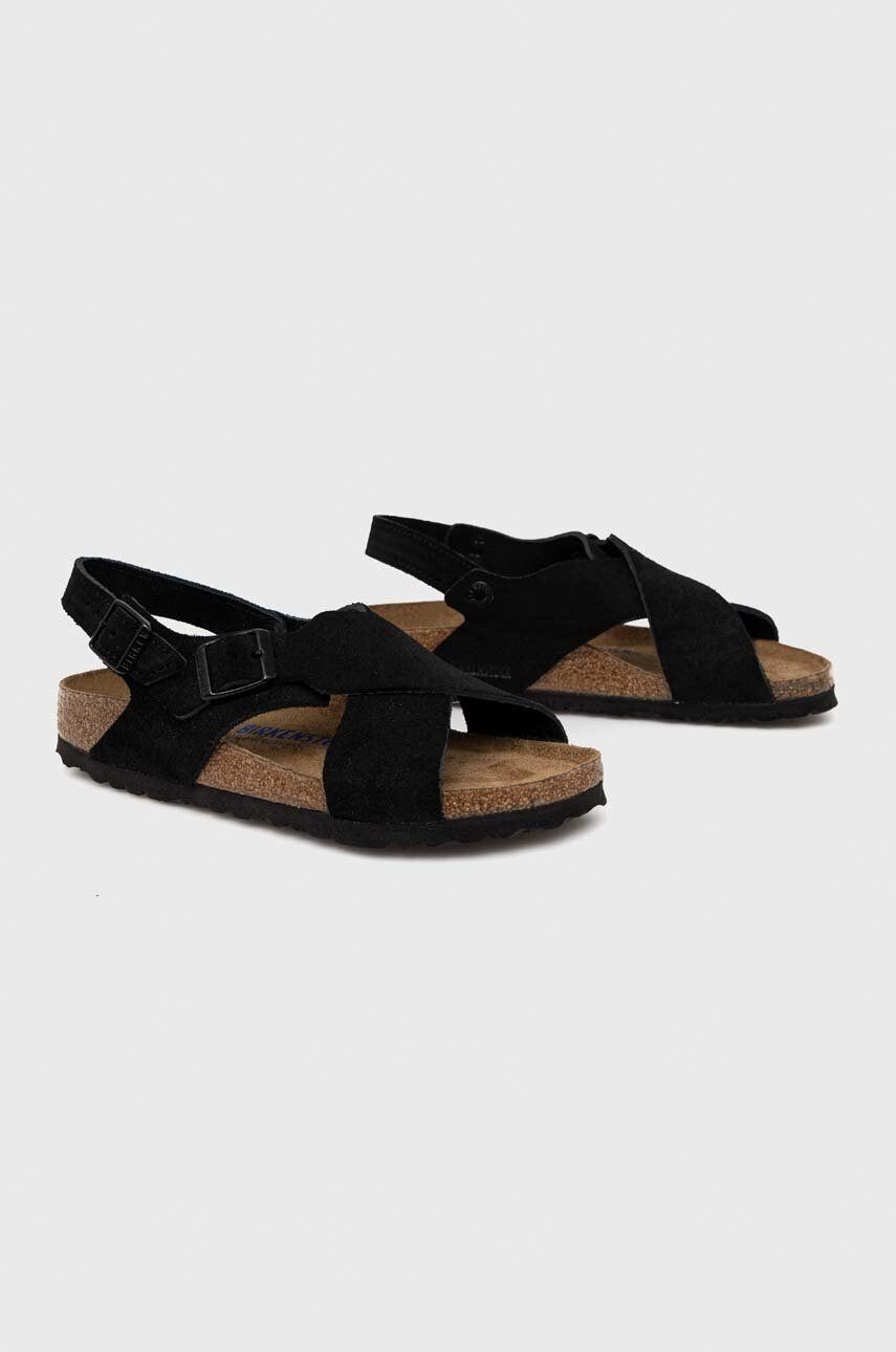 Birkenstock Сандали от велур Tulum SFB в черно - Pepit.bg
