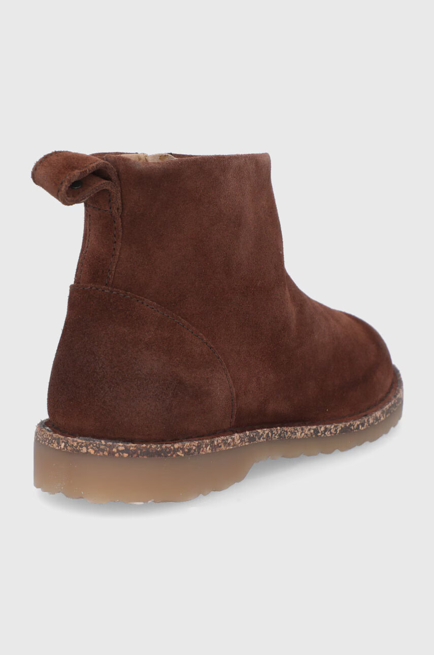 Birkenstock Велурени боти дамски в кафяво с равна подметка - Pepit.bg