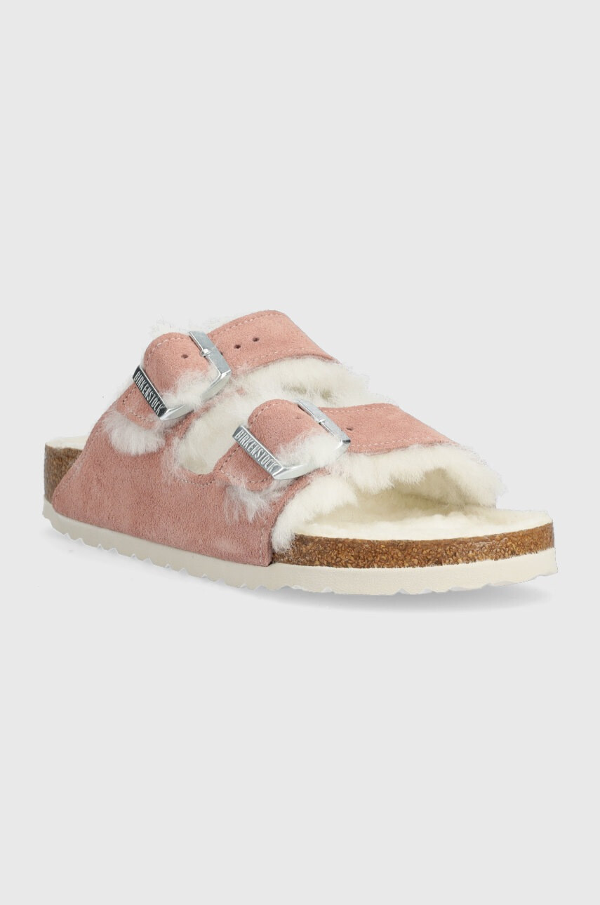 Birkenstock Велурени чехли Arizona в розово - Pepit.bg