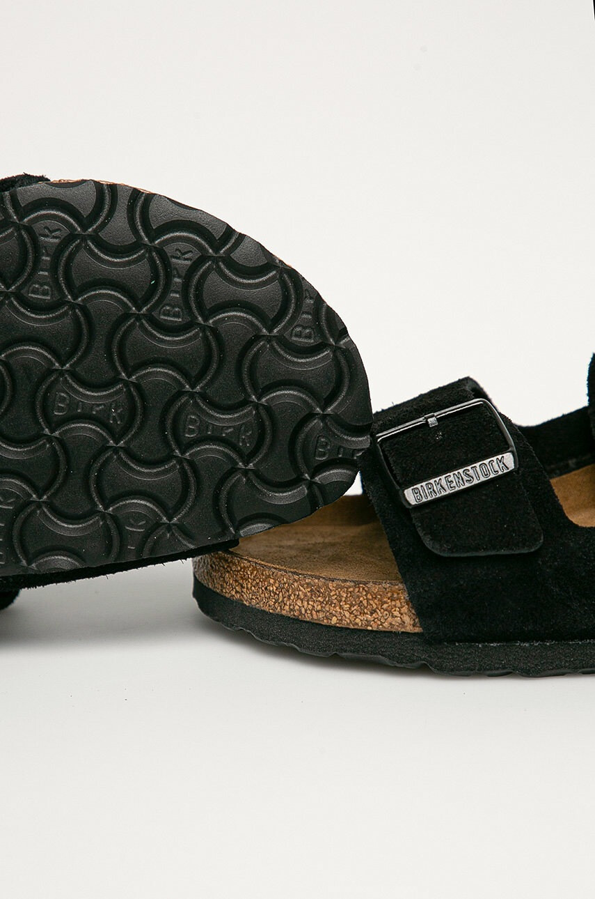 Birkenstock Велурени чехли Arizona в черно - Pepit.bg