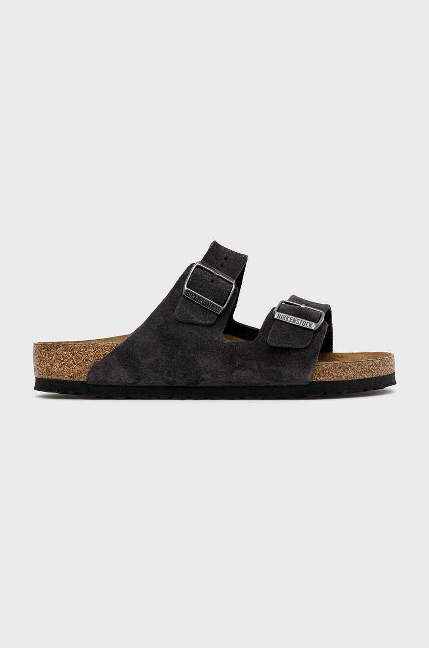 Birkenstock Велурени чехли Arizona Sfb в сиво - Pepit.bg