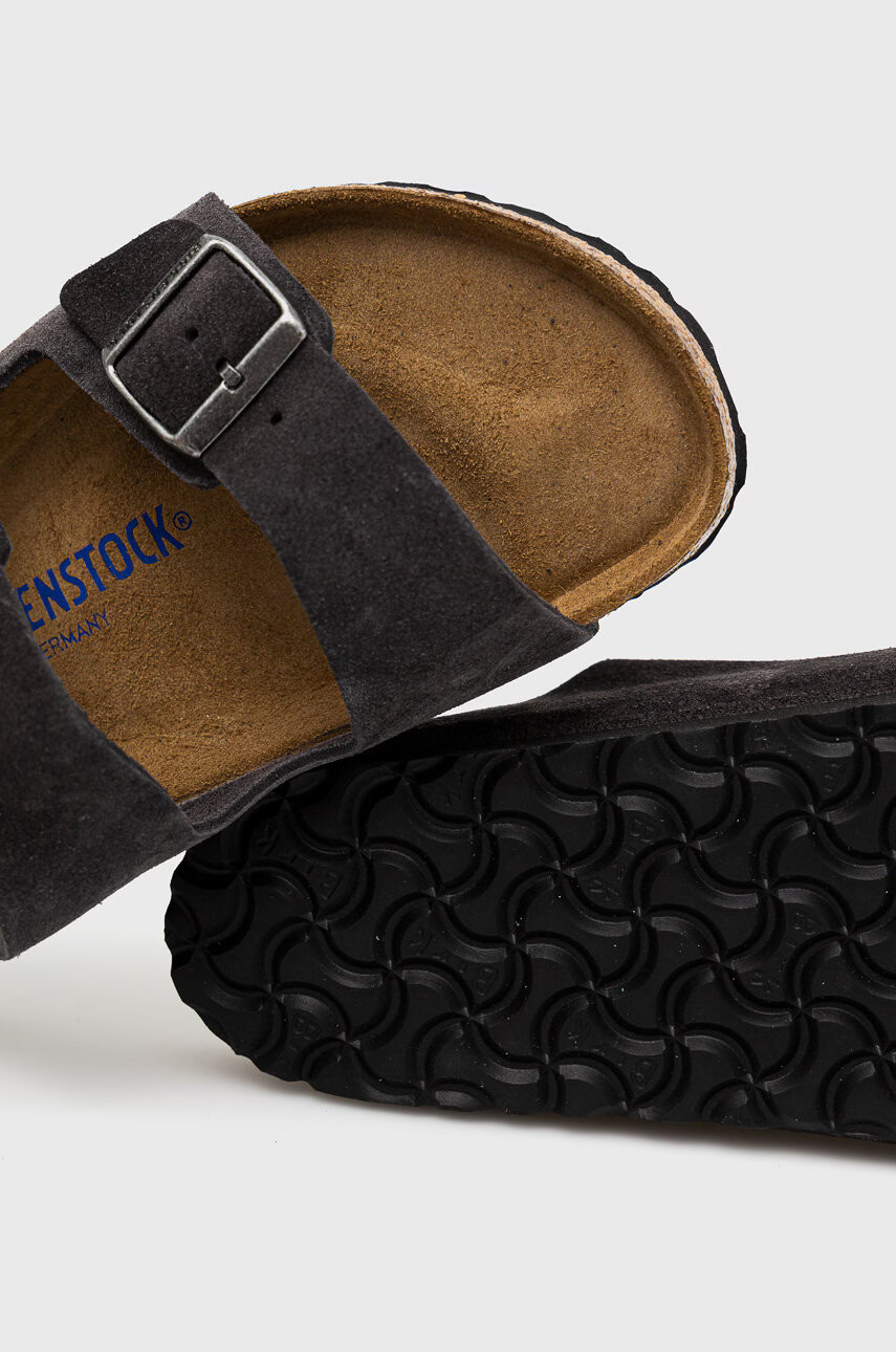 Birkenstock Велурени чехли Arizona Sfb в сиво - Pepit.bg