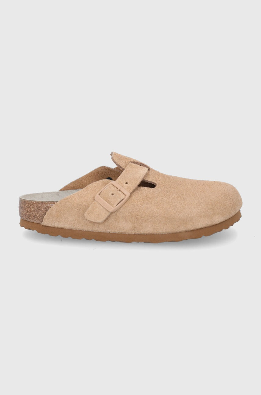 Birkenstock Велурени чехли Boston - Pepit.bg