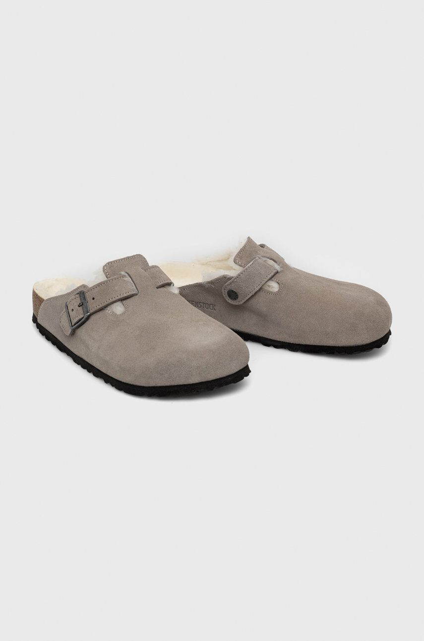 Birkenstock Велурени чехли Boston Shearling - Pepit.bg