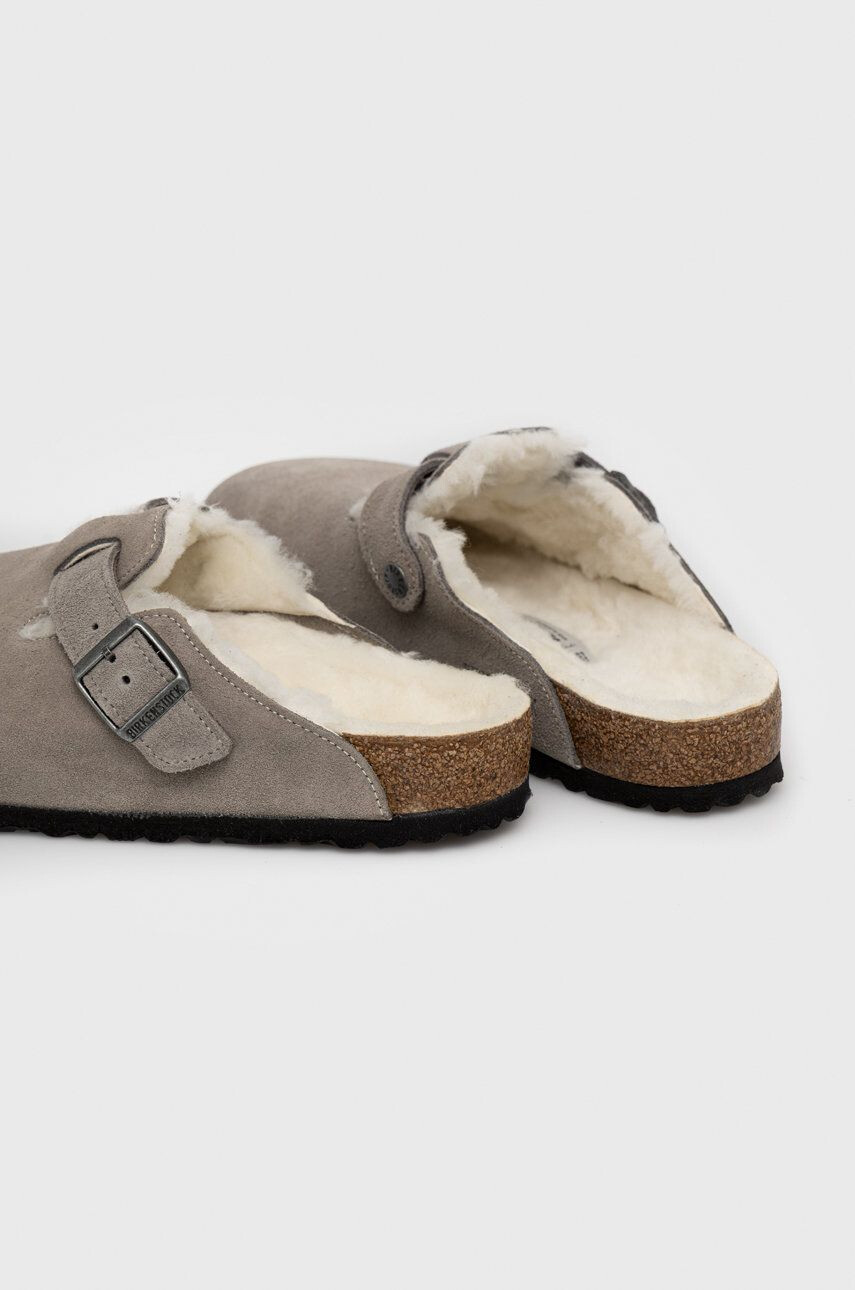 Birkenstock Велурени чехли Boston Shearling - Pepit.bg